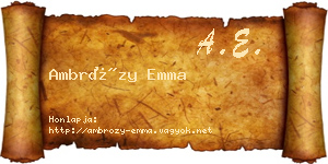 Ambrózy Emma névjegykártya